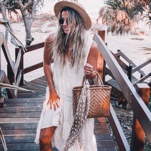 Brown Woven Wicker Handbag/Basket